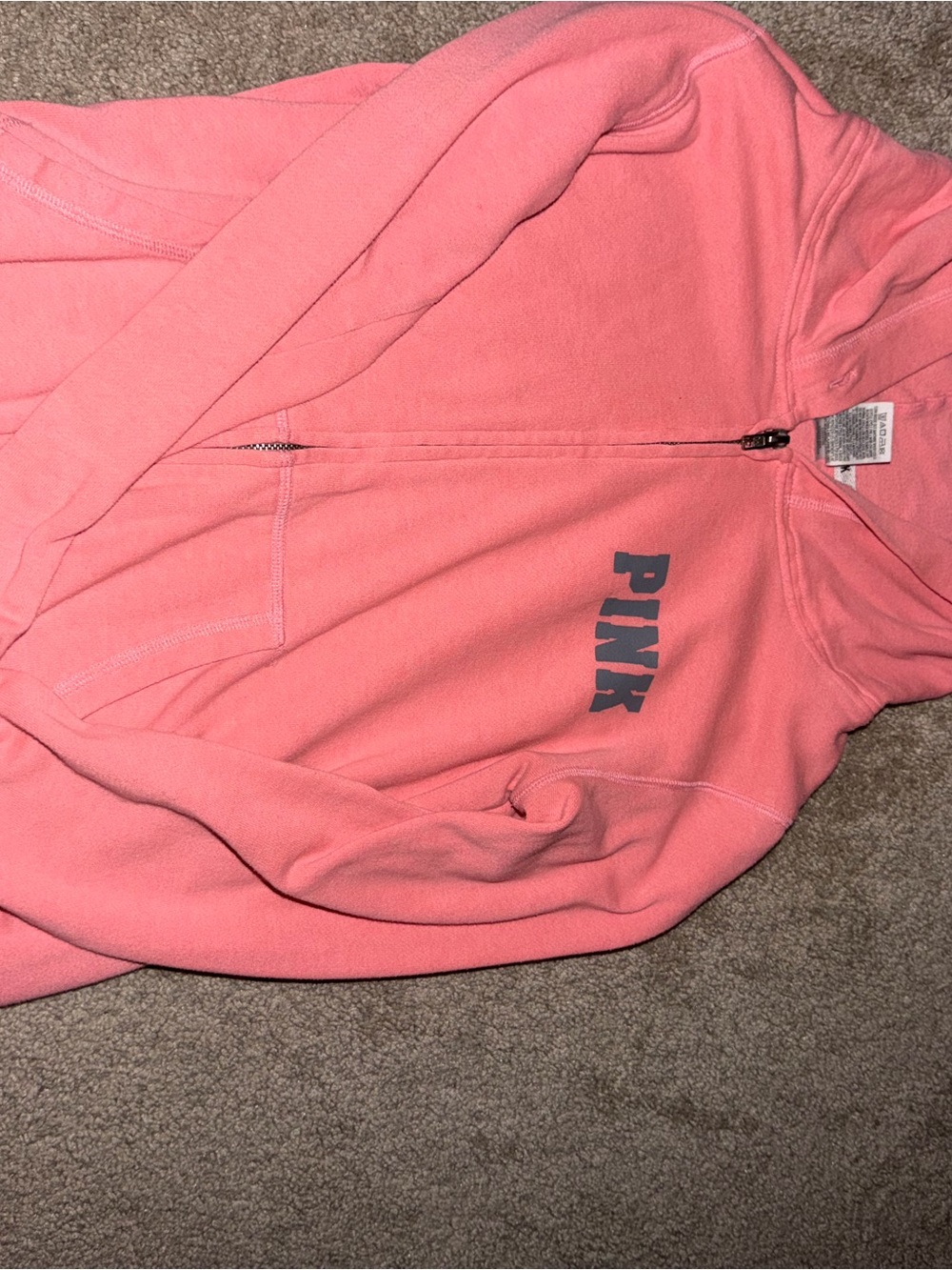 Victoria's Secret PINK Coral Zip-Up Hoodie Sweater
